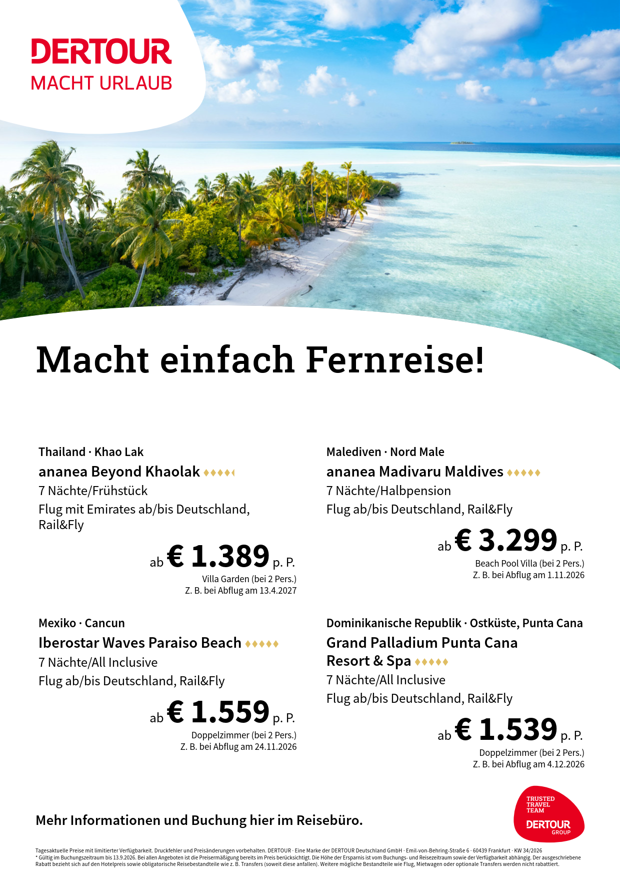 DERTOUR Angebotsflyer